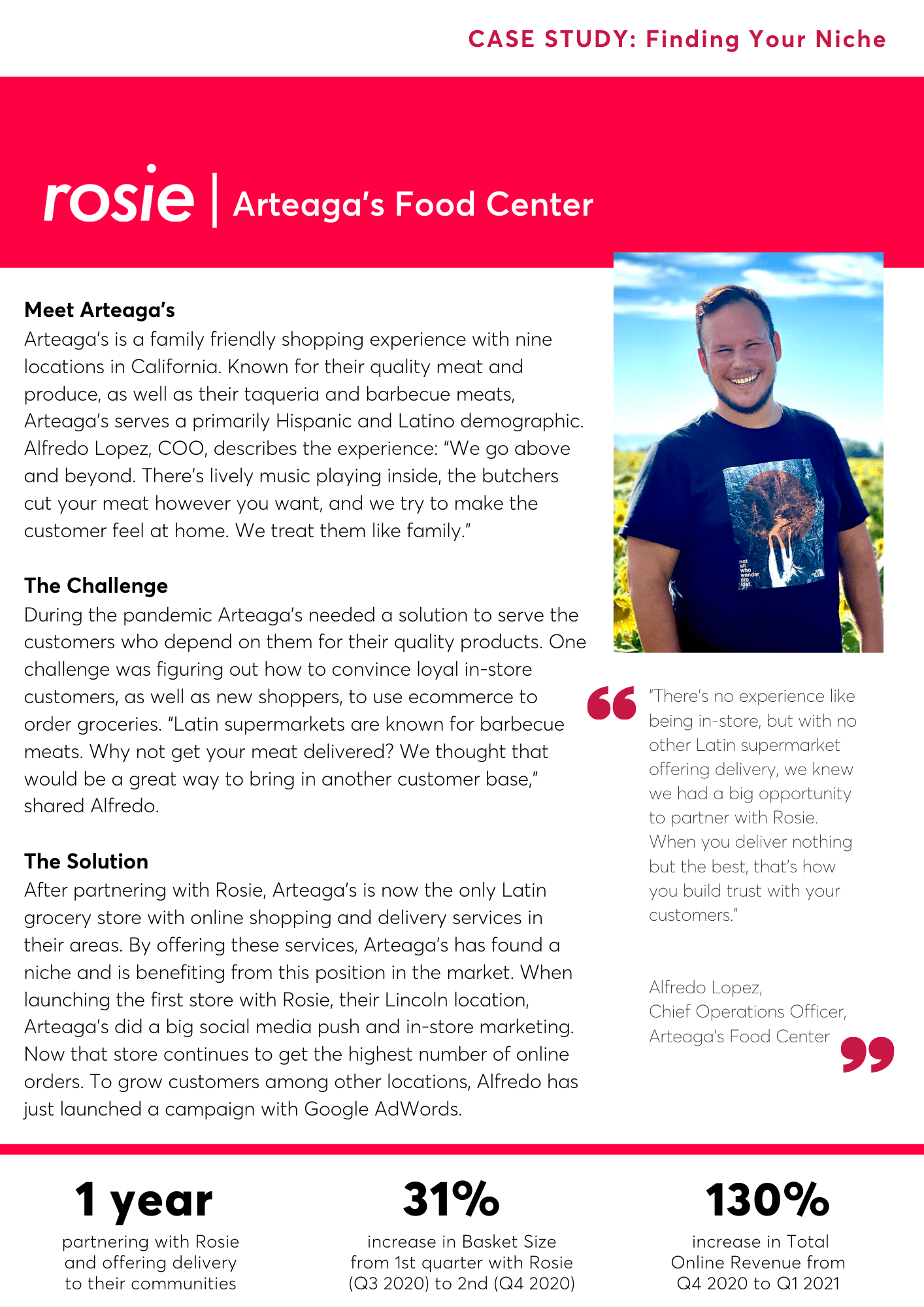 Page 1 of Arteaga's Food Center case study