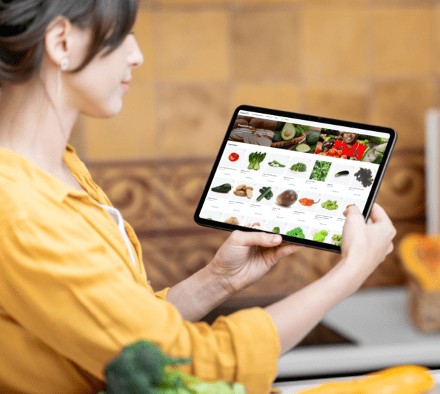 woman-browses-ecommerce-grocery-app-rosie-application